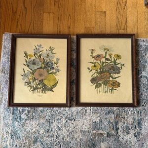 Vtg Loudon Florals Art Print Henry B. Sandler Co Flower Bouquets Framed Wall Art
